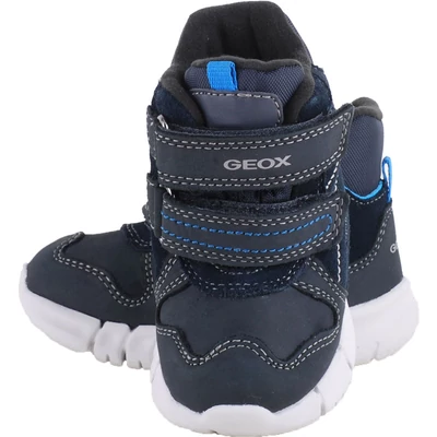 Sötétkék, bundás, lélegző talpú, vízálló, kisfiú, Geox bakancs