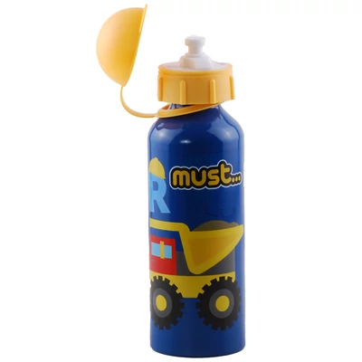 Kék munkagépes, csöpögésmentes, Must fém, BPA mentes kulacs