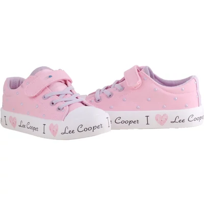 Rózsaszín pöttyös Lee Cooper vászoncipő párban