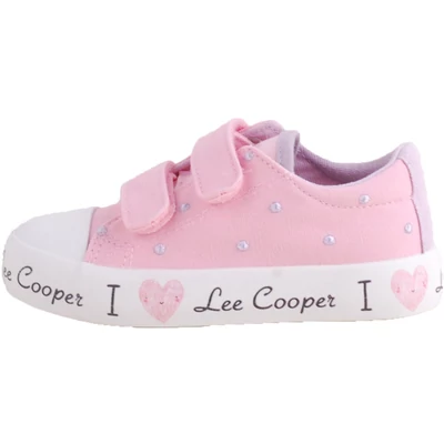 Rózsaszín  Lee Cooper vászoncipő oldalról
