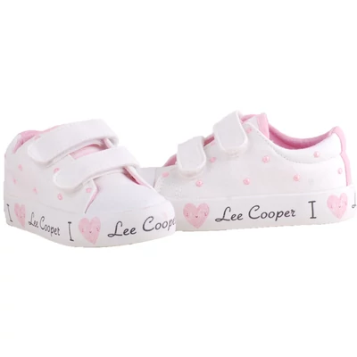 Fehér pöttyös Lee Cooper vászoncipő párban