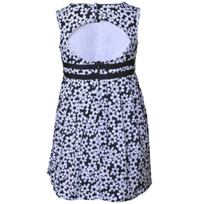 Losan sötétkék-fehér virágos nyári ruha (104)