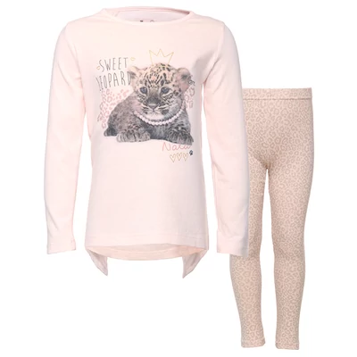 Losan rózsaszín jaguáros tunika-leggings együttes (104)