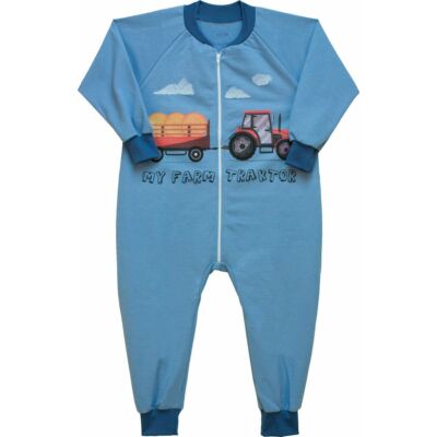 Kék, piros traktoros, Pampress overál pizsama (80-86)