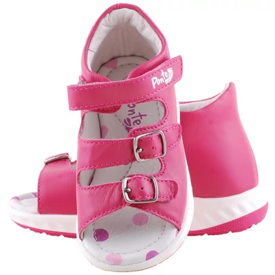 Pink, hímzett virágos, rugalmas talpú, Ponte 20 supinált szandál