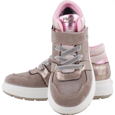 Primigi, vízálló, Gore-Tex, bézs, bronz-rózsaszín, lány, magasszárú cipő felülről.