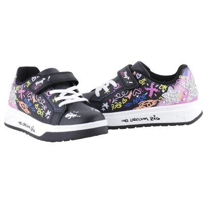 Fekete, mintás, lányka, Primigi cipő