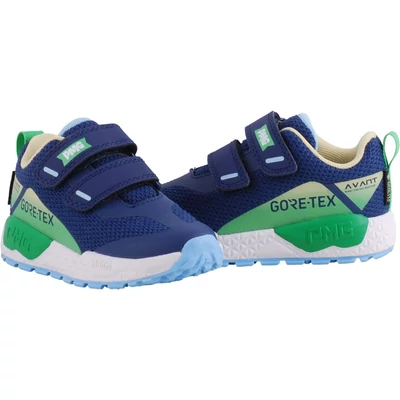 Kék-zöld, vízálló, Gore-Tex, tépőzáras, fiú edzőcipő párban.