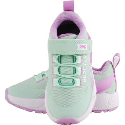 Menta-lila, vízálló, Gore-Tex, tépőzáras, lány edzőcipő felülről.