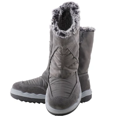 Szürke-ezüst-pink hópelyhes, vízálló, Gore-Tex, bundás, Primigi csizma