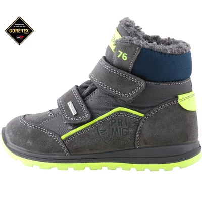 Szürke-neonzöld, vízálló, Gore-Tex, bundás, Primigi bakancs