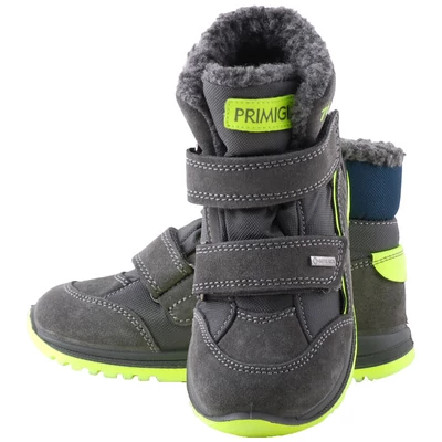 Szürke-neonzöld, vízálló, Gore-Tex, bundás, Primigi bakancs