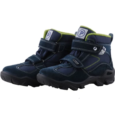 Sötétkék-kivizöld, vízálló, bundás, Gore-Tex, Primigi bakancs
