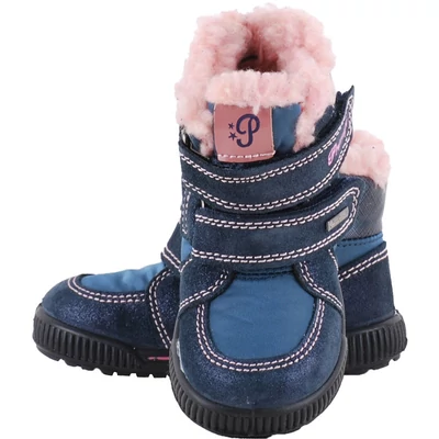 Kék, szívecskés, vízálló, bundás, Gore-Tex Primigi bakancs