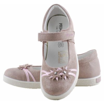 Barna-rózsaszín, csillogó virágos, Primigi, tavaszi cipő