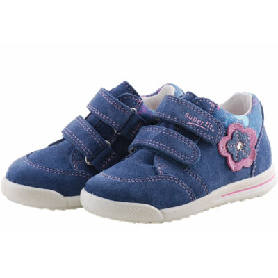 Kék, rózsaszín virágos, keskeny, Superfit cipő