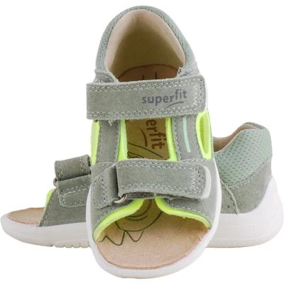 Superfit, zöld-neon, 2 tépőzáras, kisfiú szandál felülről.