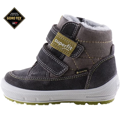 Szürke-zöld, bundás, vízálló, Gore-Tex Superfit bakancs
