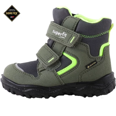 Zöld-neon, bundás, vízálló, Gore-Tex Superfit bakancs