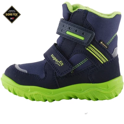 Sötétkék-neon, vízálló, bundás, Gore-Tex, Superfit bakancs