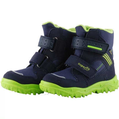 Sötétkék-neon, vízálló, bundás, Gore-Tex, Superfit bakancs