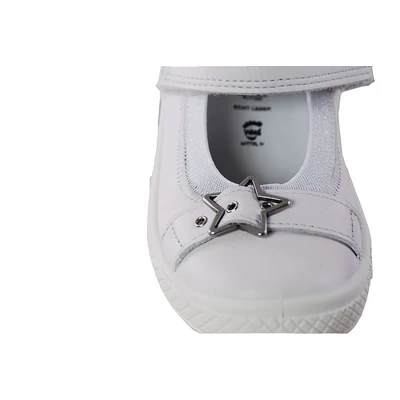 Superfit fehér, elöl csillagos, pántos balerina