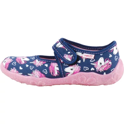 Sötétkék-pink unikornisos Superfit vászoncipő