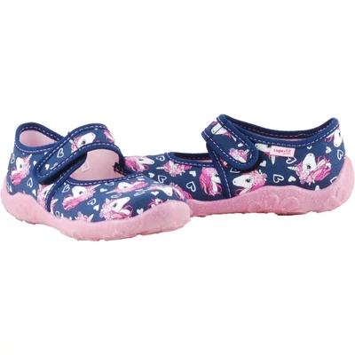 Sötétkék-pink unikornisos Superfit vászoncipő