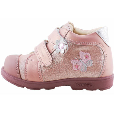 Csillogó rózsaszín, pillangós, Szamos supinált cipő