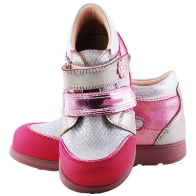Rózsaszín, ezüst kisvirágos, Szamos supinált cipő