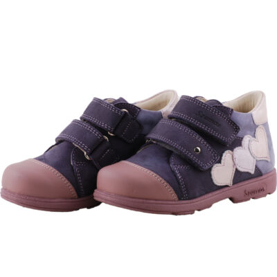 Kék-lila, rózsaszín szívecskés, Szamos supinált cipő