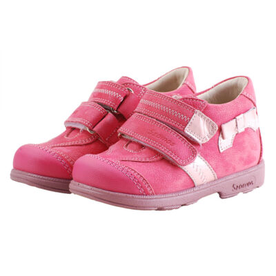 Szamos supinált pink-rózsaszín, masnis átmeneti cipő