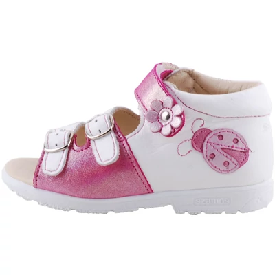 Fehér-pink, katicás, Szamos supinált szandál