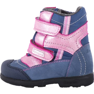 Kék, csillogós, pink, vízálló, bundás, Szamos supinált bakancs