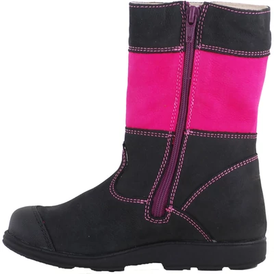 Sötétkék-pink, hópelyhes, vízálló, termo béléses, Szamos supinált csizma