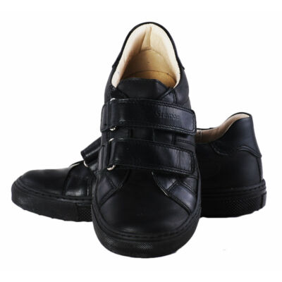 Szamos fekete, 2 tépőzáras, átmeneti bőr cipő