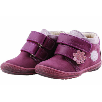 Lila, csillogó katicás-virágos, hajlékony talpú, Szamos cipő