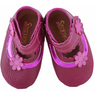 Bordó, pink virágos, puhatalpú Szamos cipő