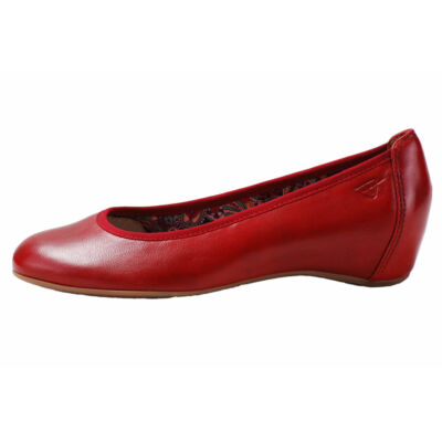 Tamaris piros bőr cipő