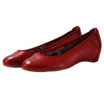 Tamaris piros bőr cipő