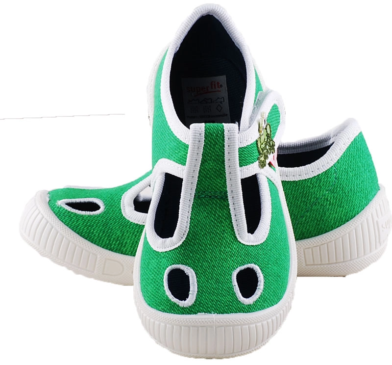 Zöld, békás, nyitott Superfit vászoncipő